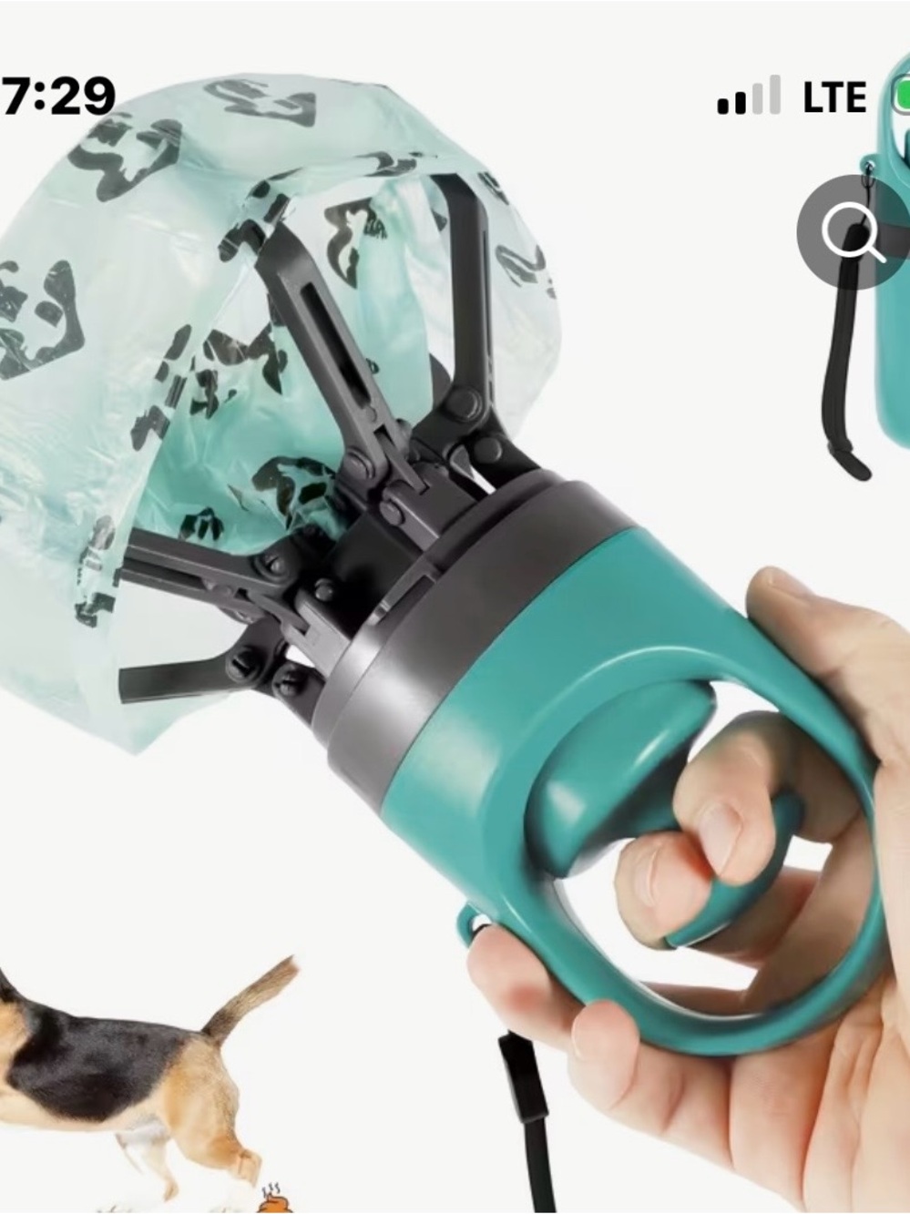 Hands-Free Dog Waste Bag Dispenser with Easy-Open Ring